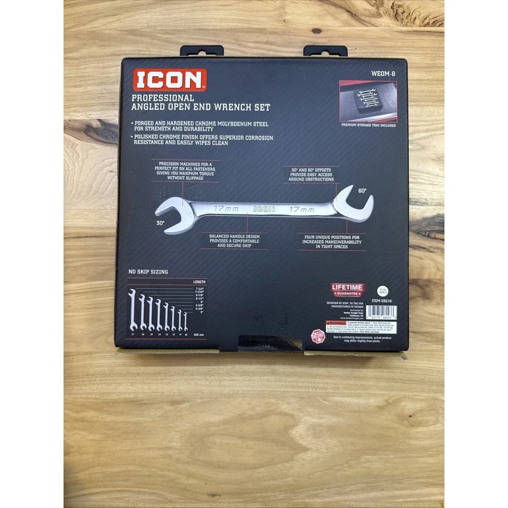 Icon S Shape Wrench Set & Icon Angle Open End Set & Icon Crowfoot Wrench-Metric